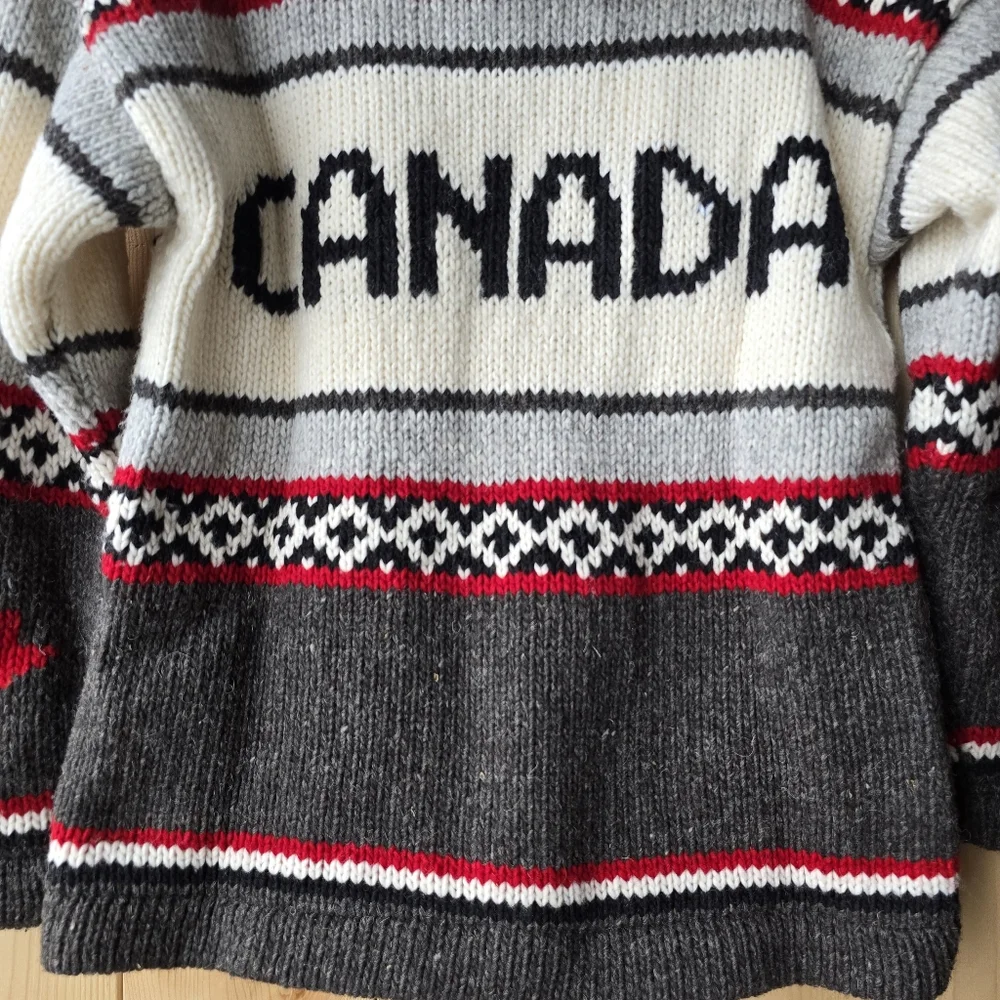 Ecu Arts Canada 100% Wool Zip Up Winter Coat Grey Womens Small - Picture 8 of 9